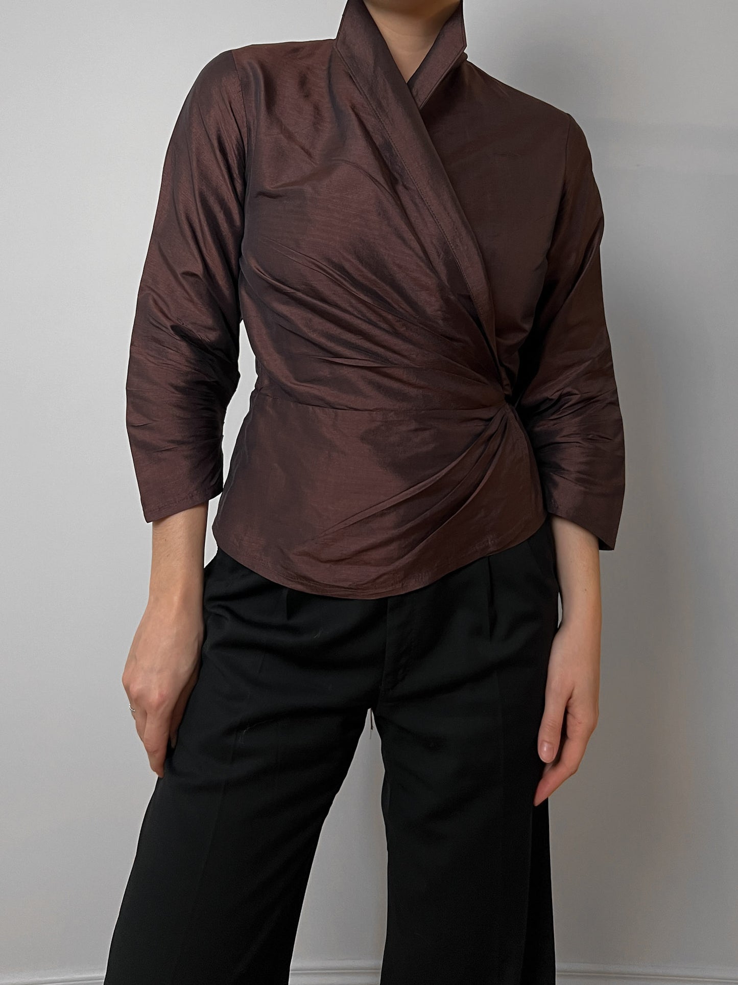 Pure silk brown blouse