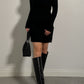 Pure wool black turtleneck dress