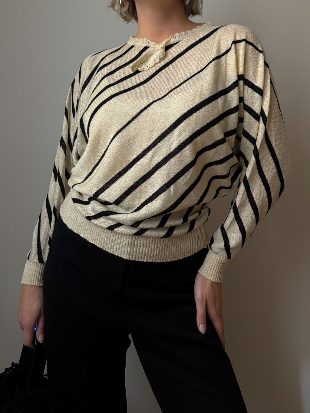 Black and white striped top