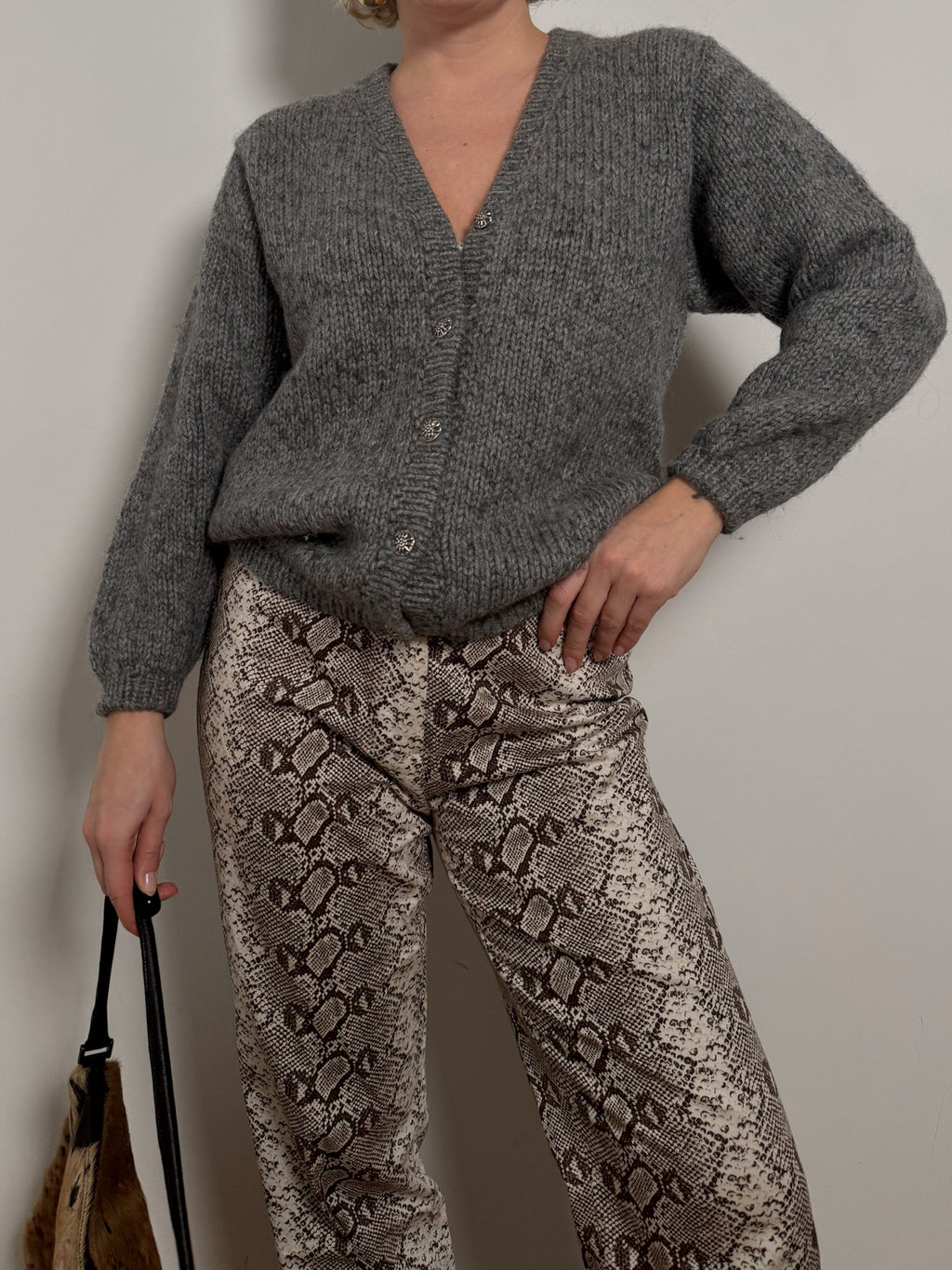 Pure wool grey cardigan