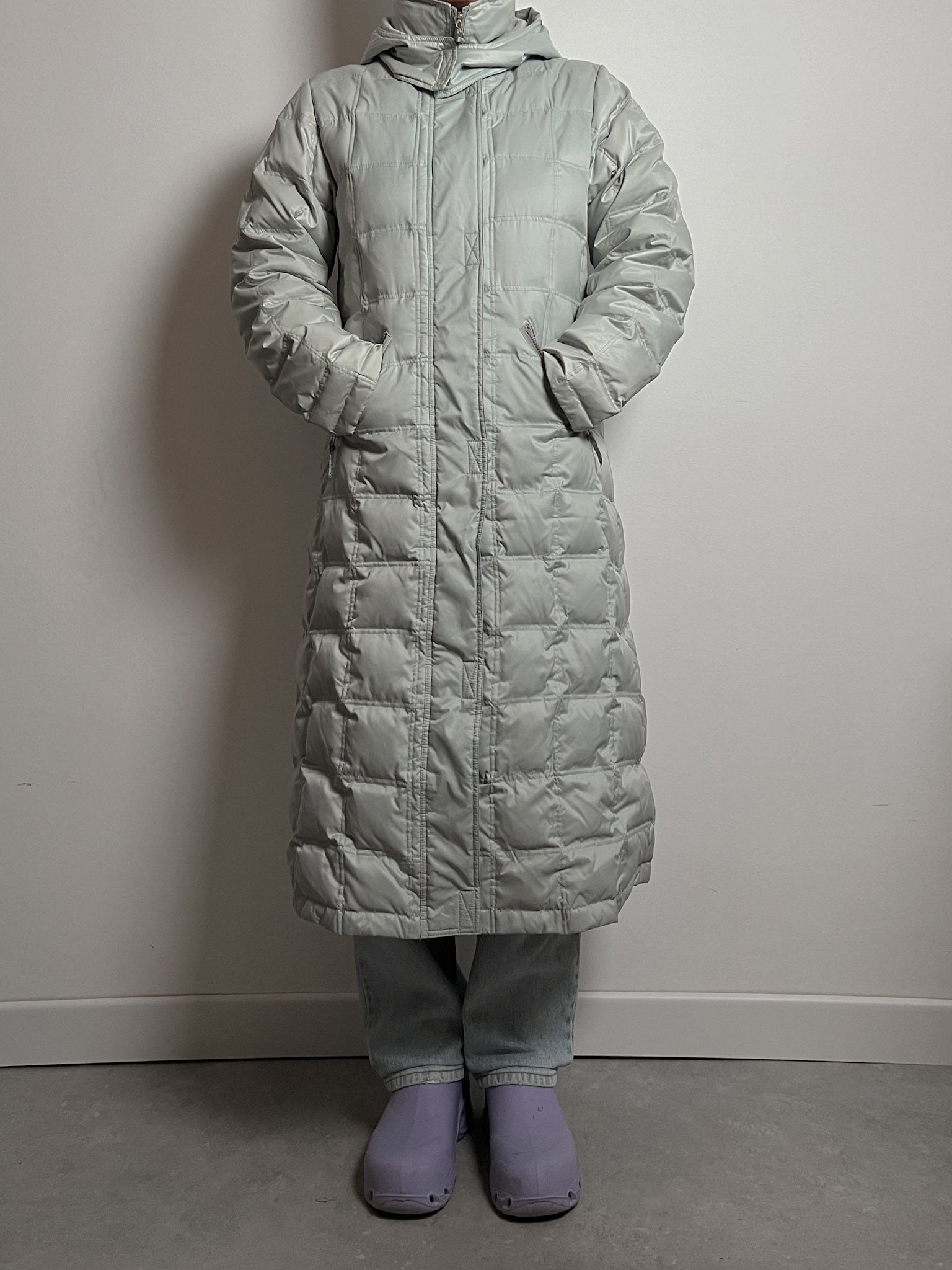 Real down ice long puffer