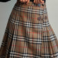 Pure wool pleated tartan skirt