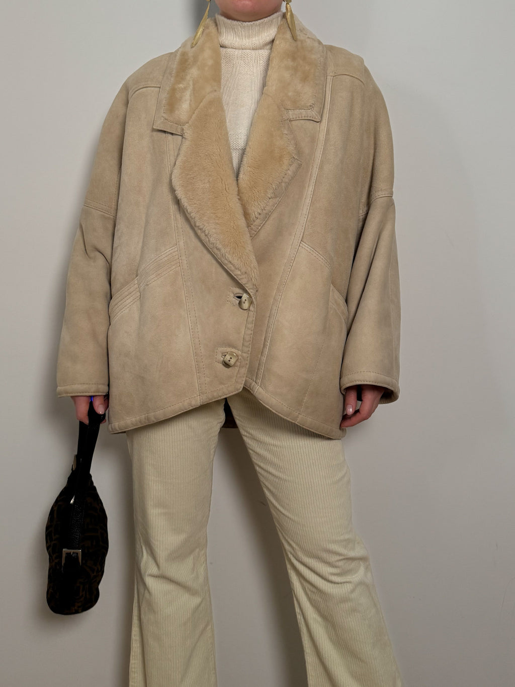 Real shearling cream jacket