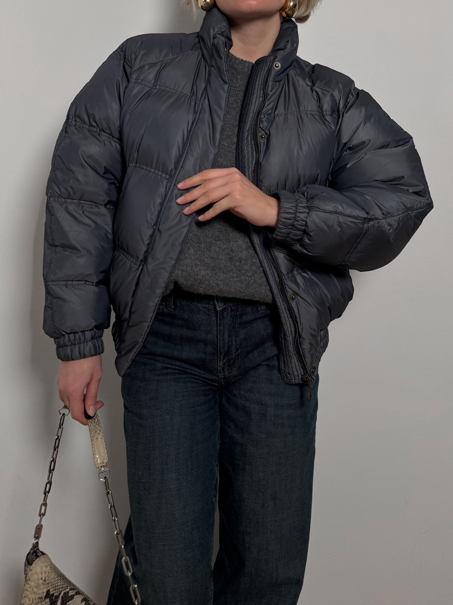 Real down grey puffer