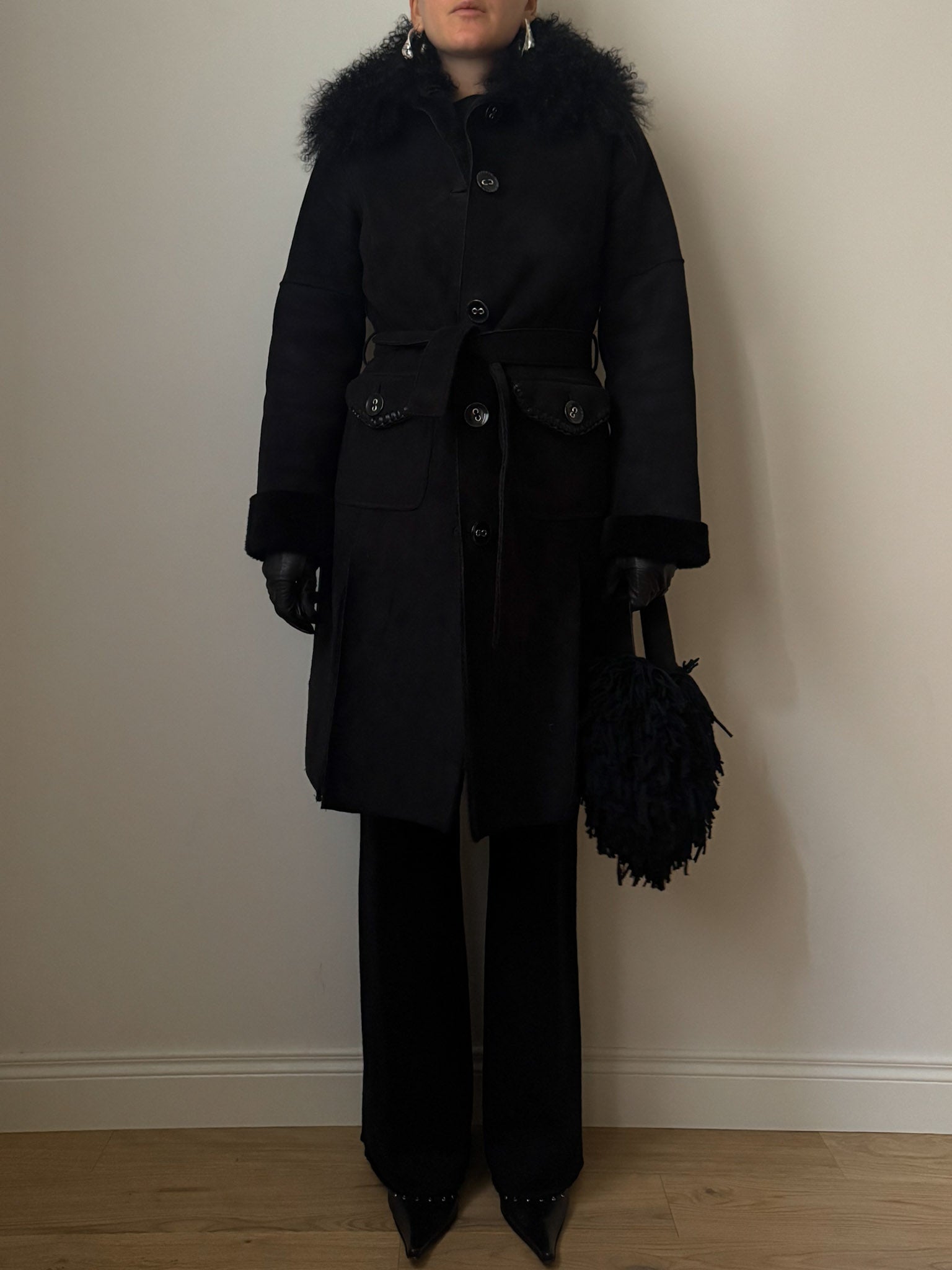 Faux fur and mongolian long coat