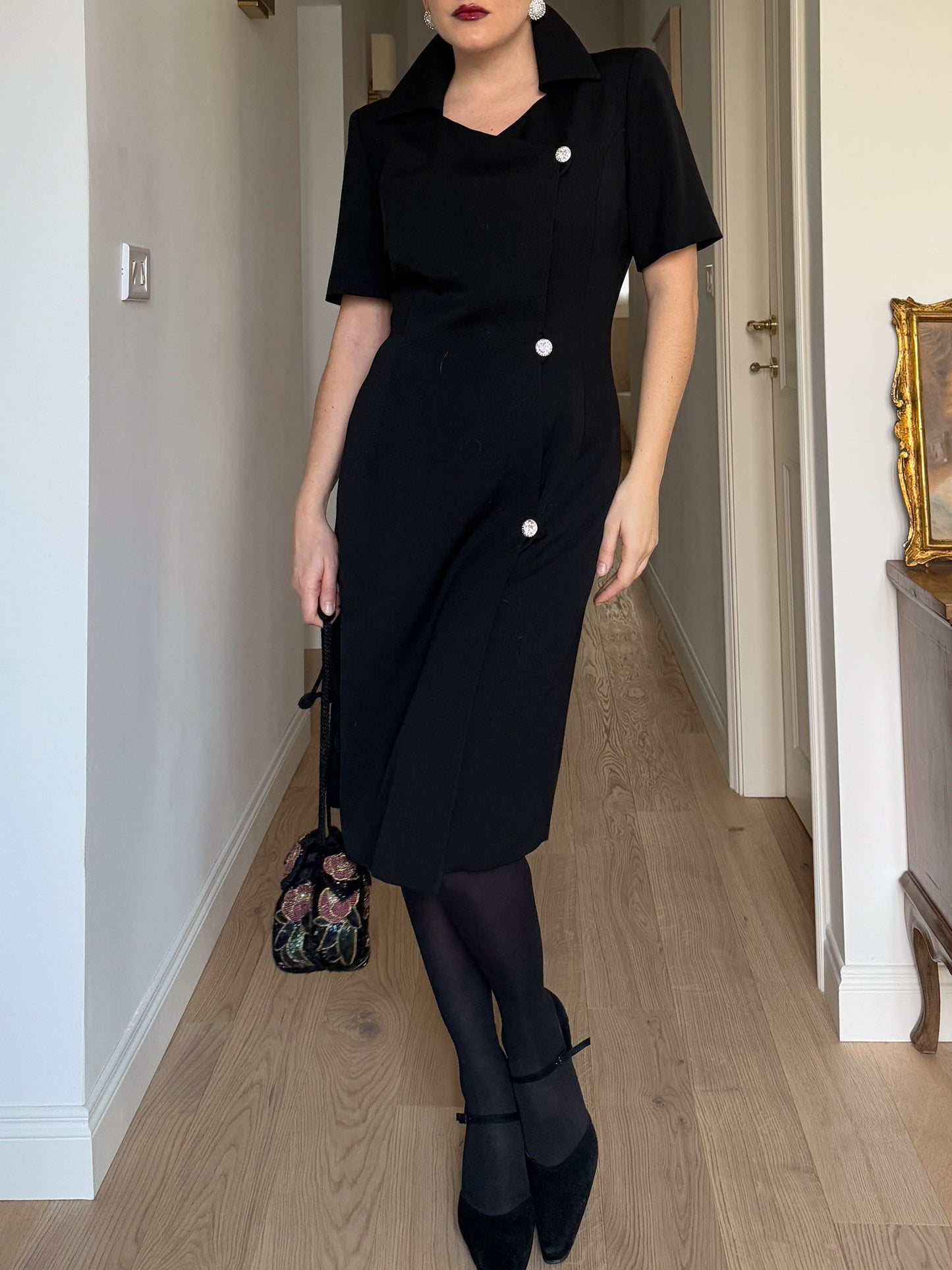 Pure wool black dress