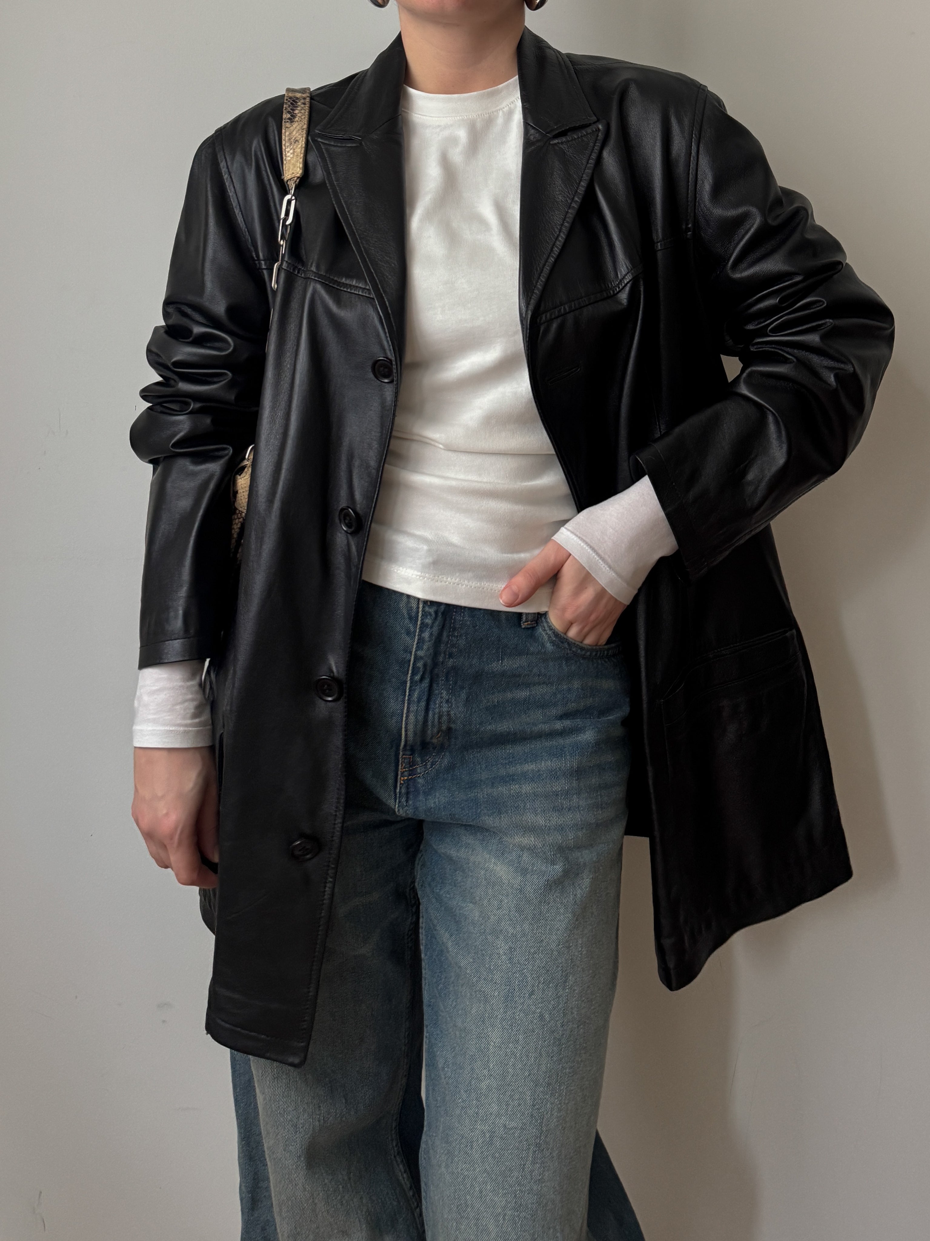 Real leather black jacket