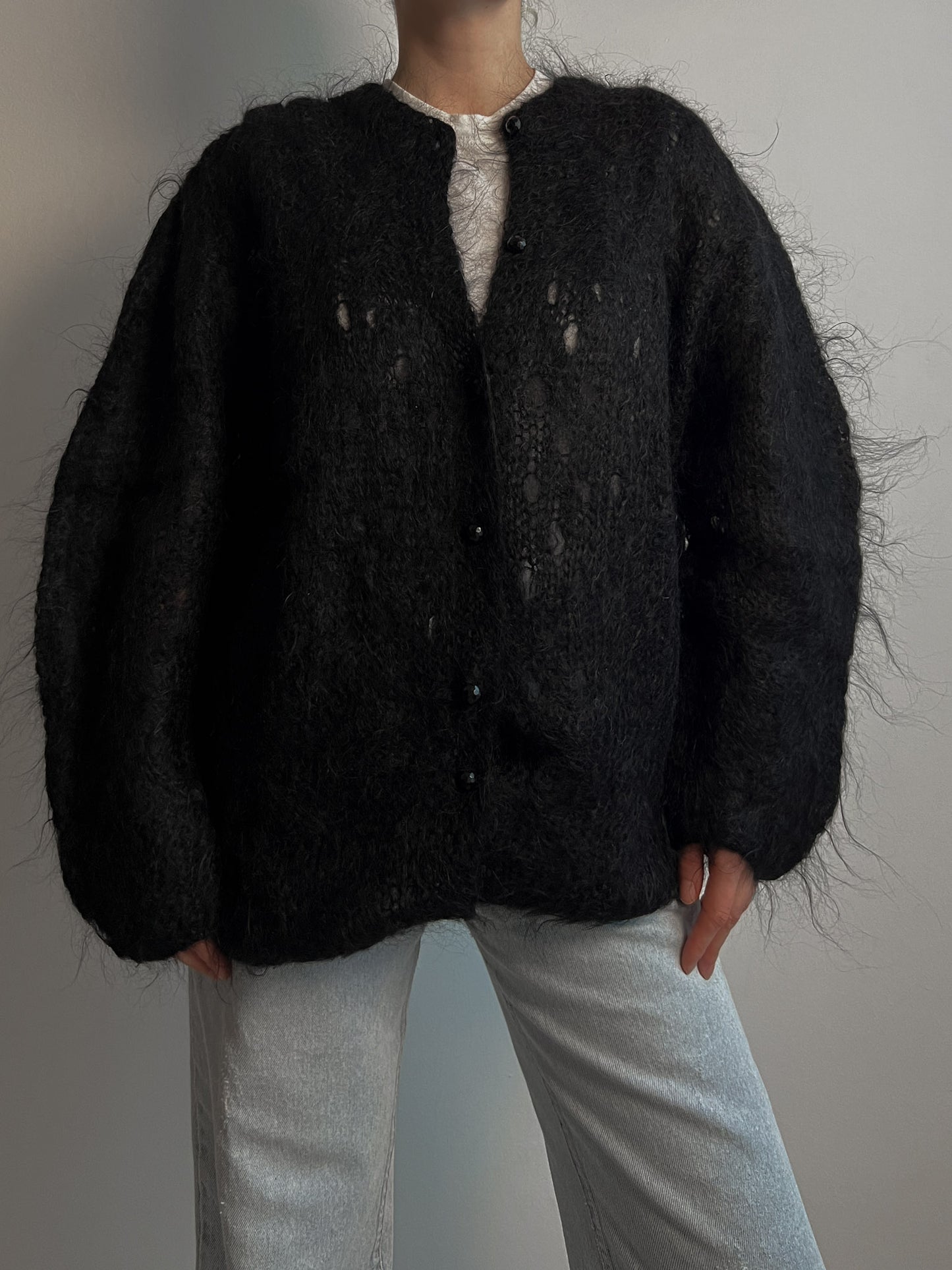 Mohair black cardigan