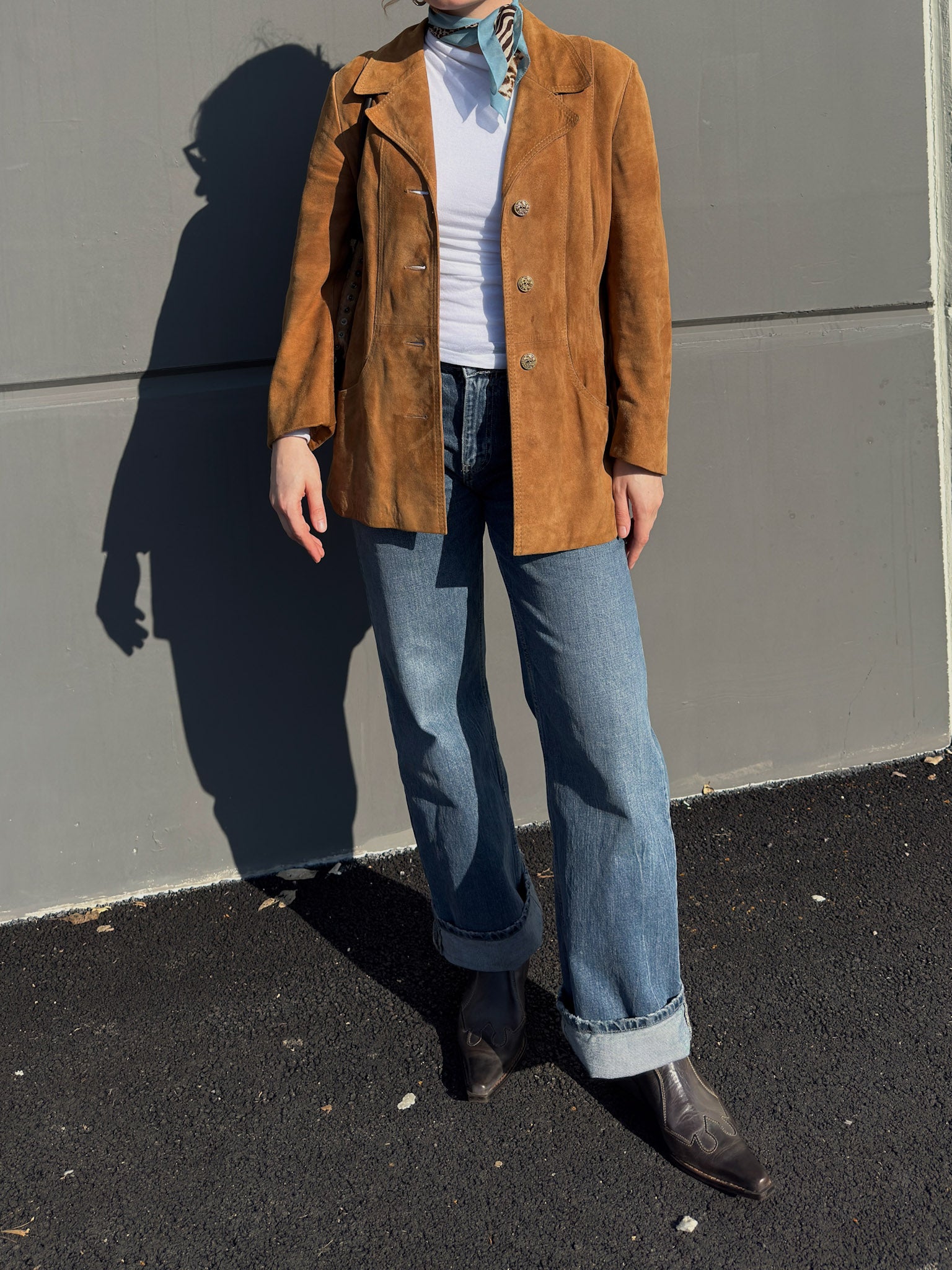 Real suede camel jacket