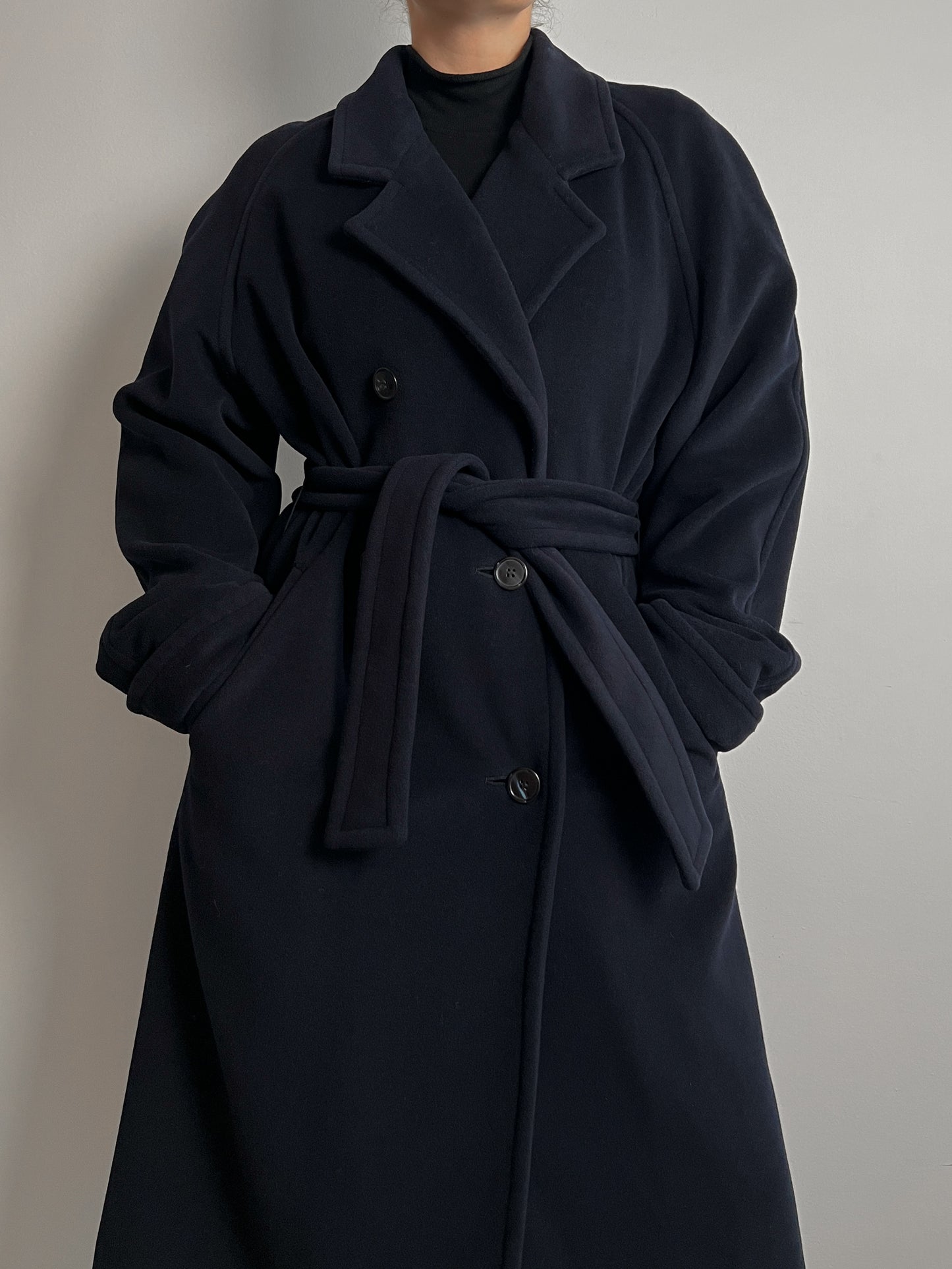 Pure wool blue long coat