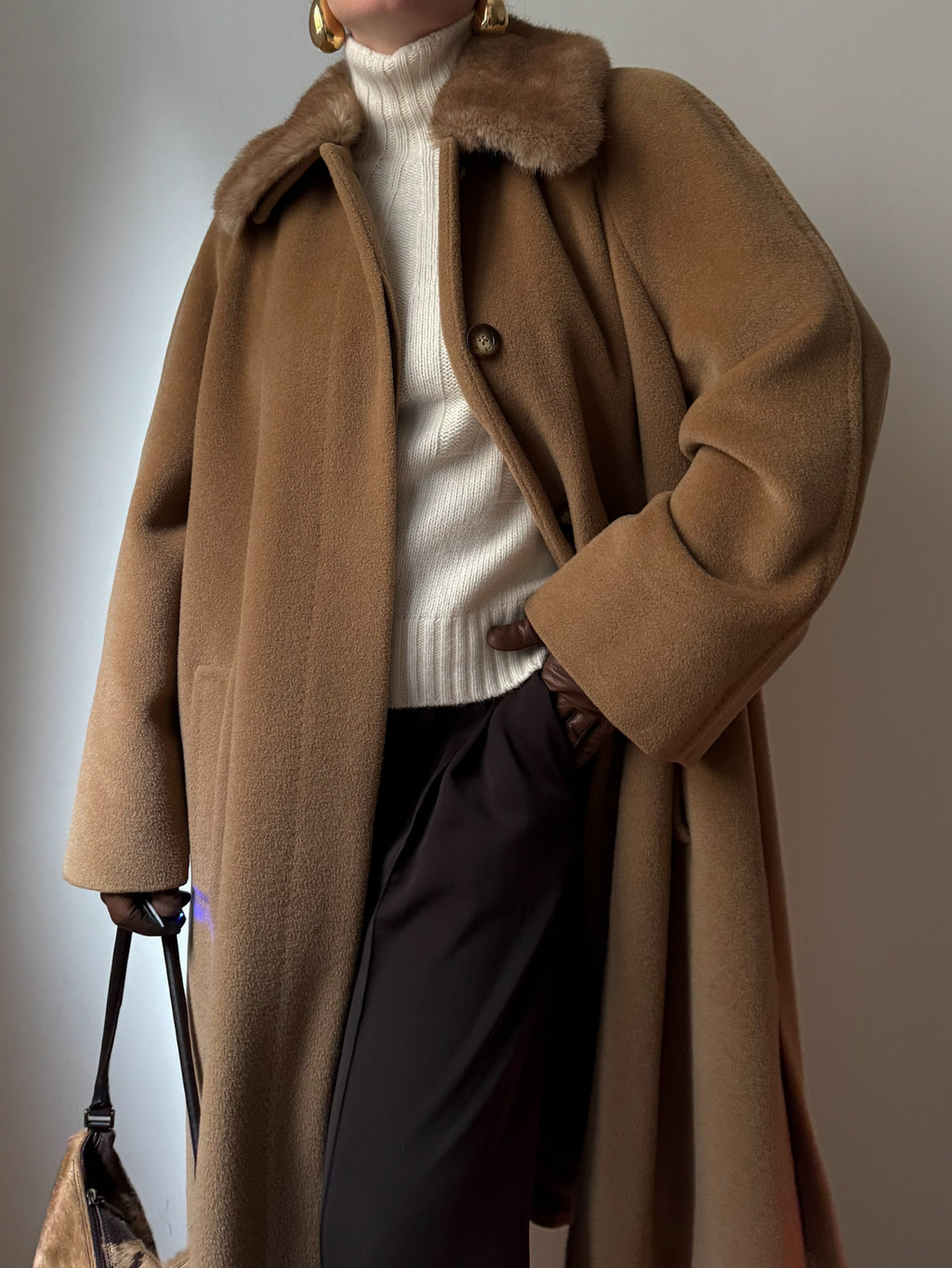 Pure wool camel coat