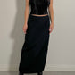 Viscose and virgin wool black skirt