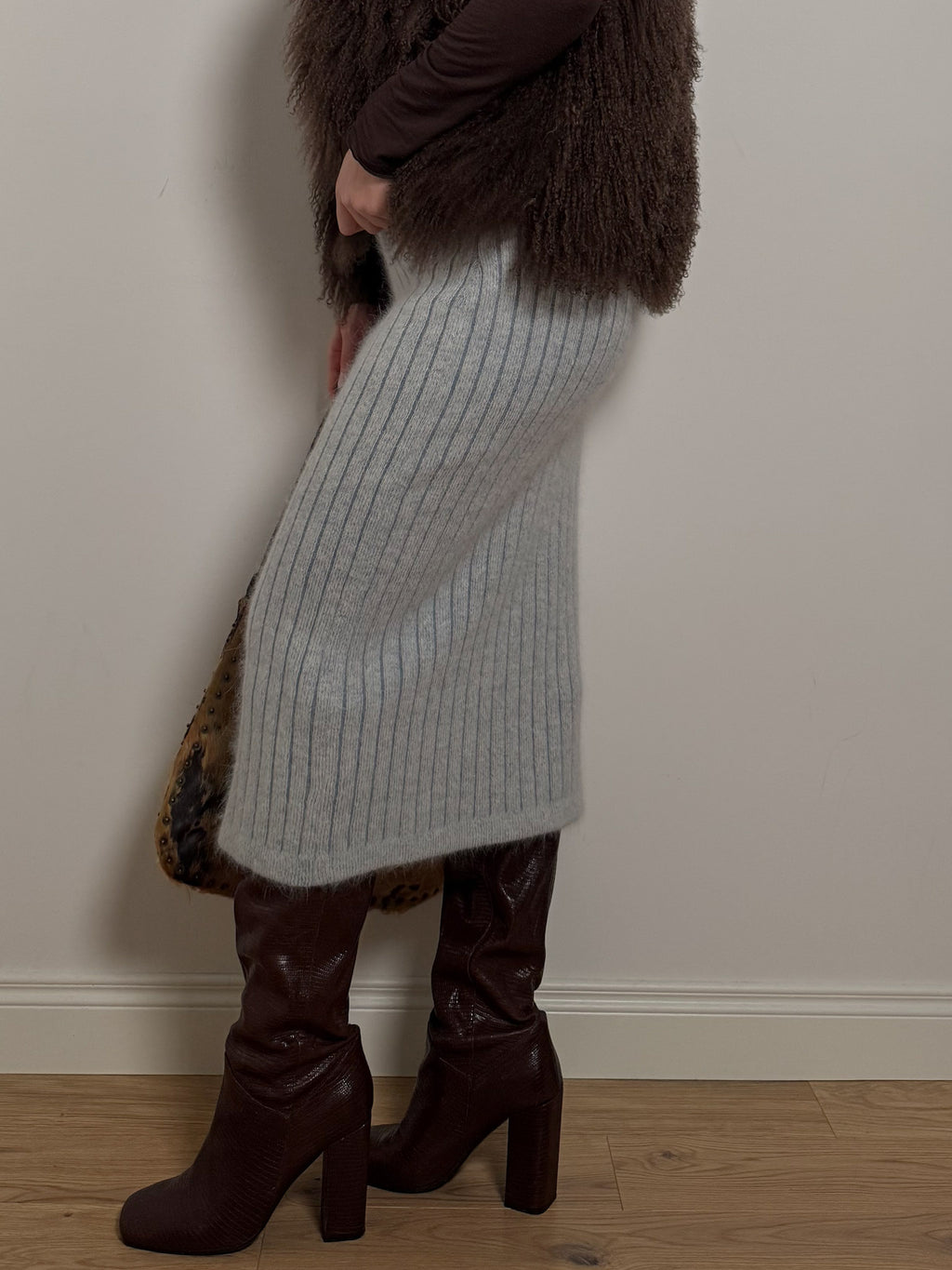 Wool and angora sky skirt