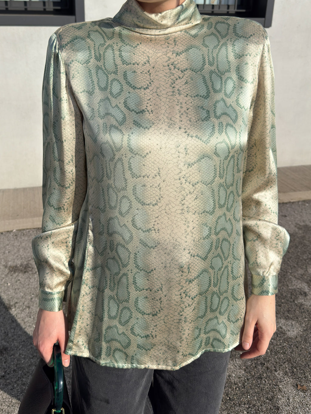 Pure silk animalier blouse