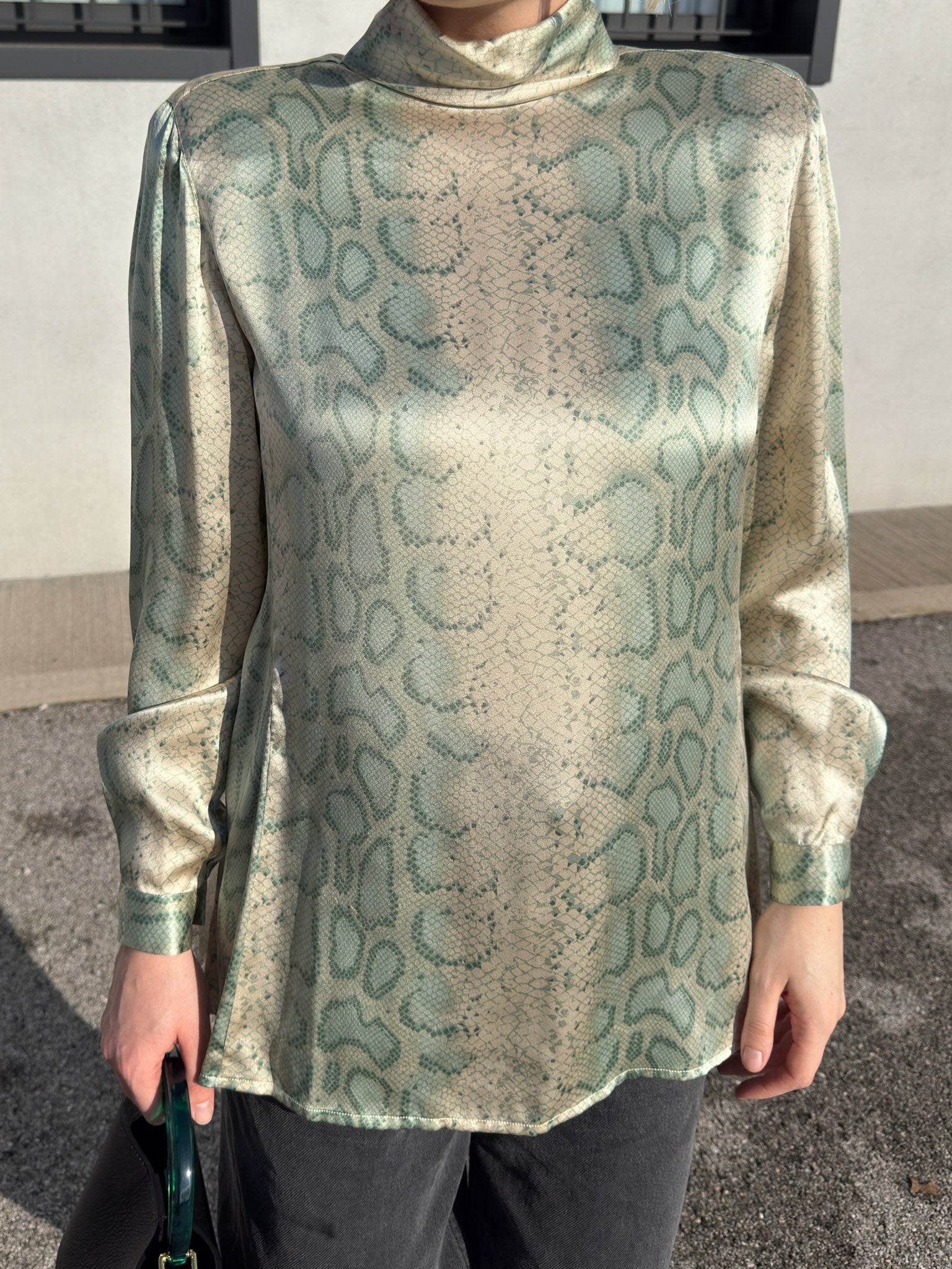 Pure silk animalier blouse