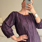 Pleated irregular purple dress
