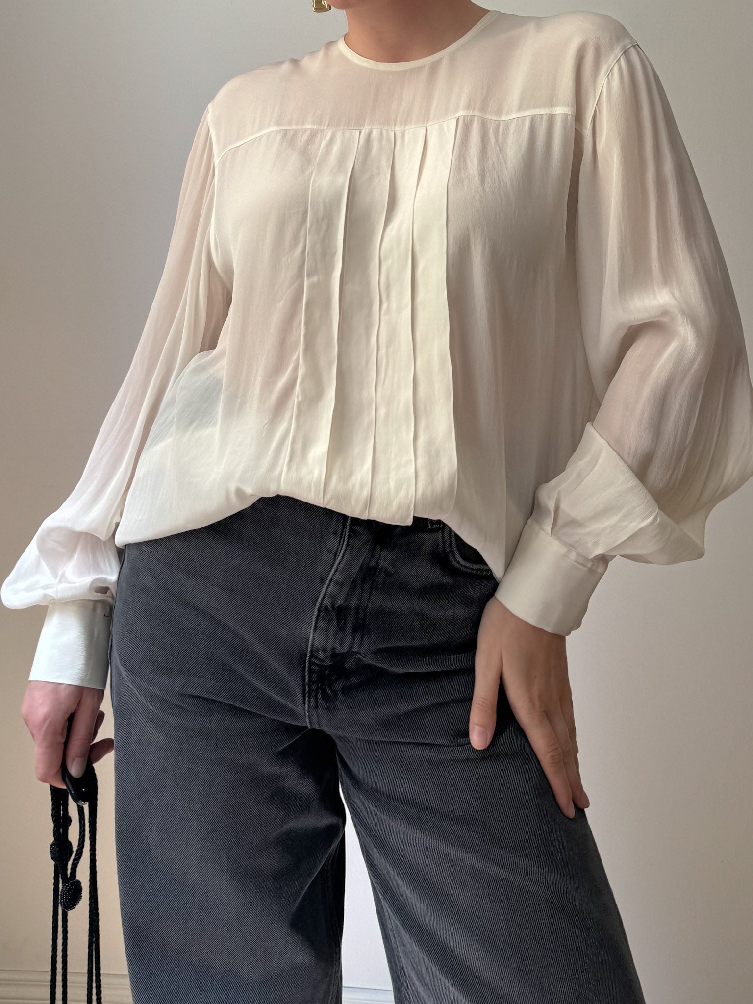 Silk blend ivory blouse