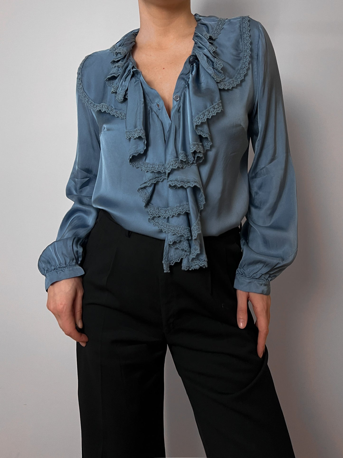 Pure viscose romantic blouse