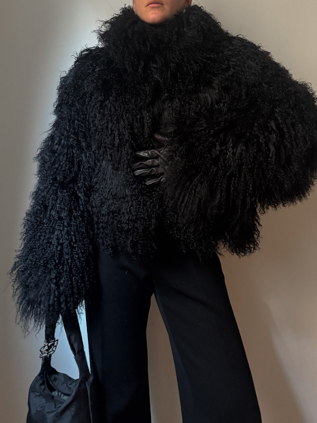 Real mongolian black fur