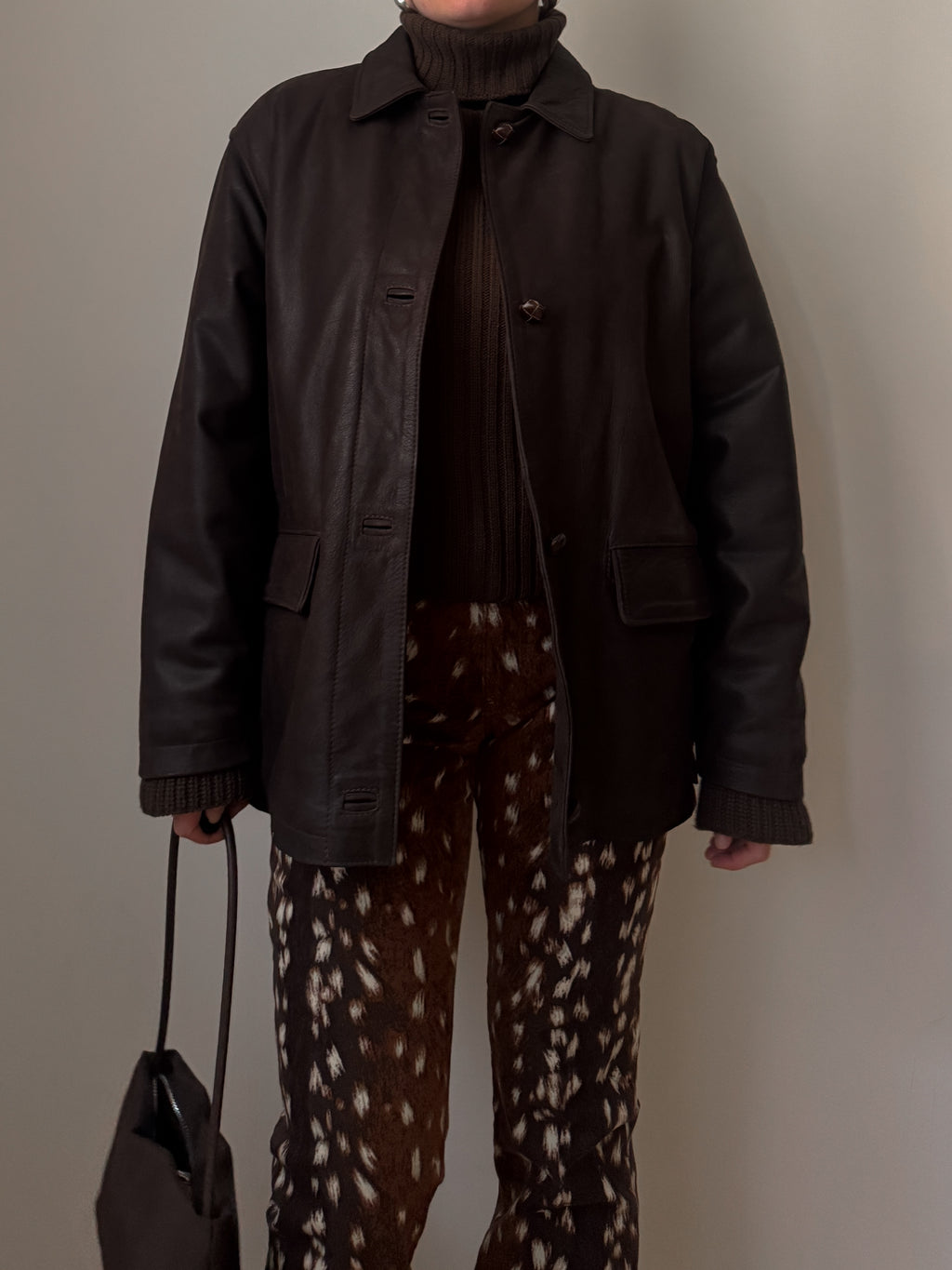Real leather chocolate jacket