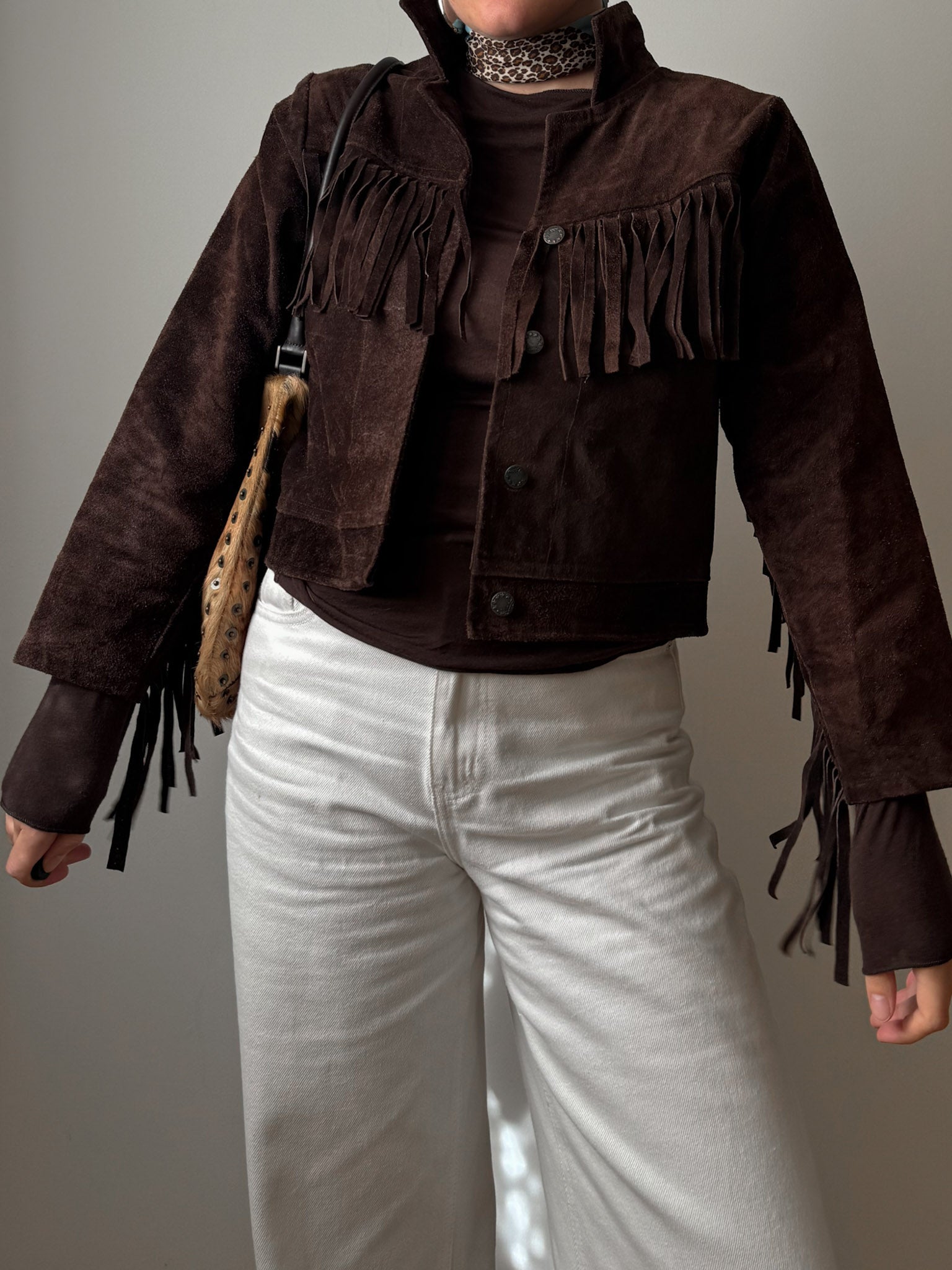 Real suede fringed jacket