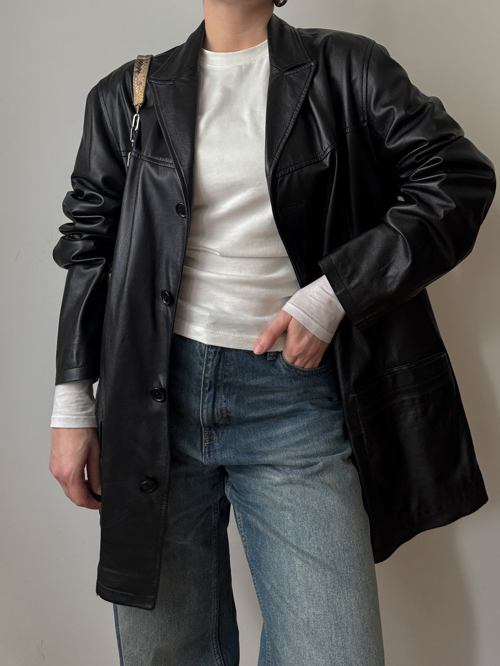 Real leather black jacket