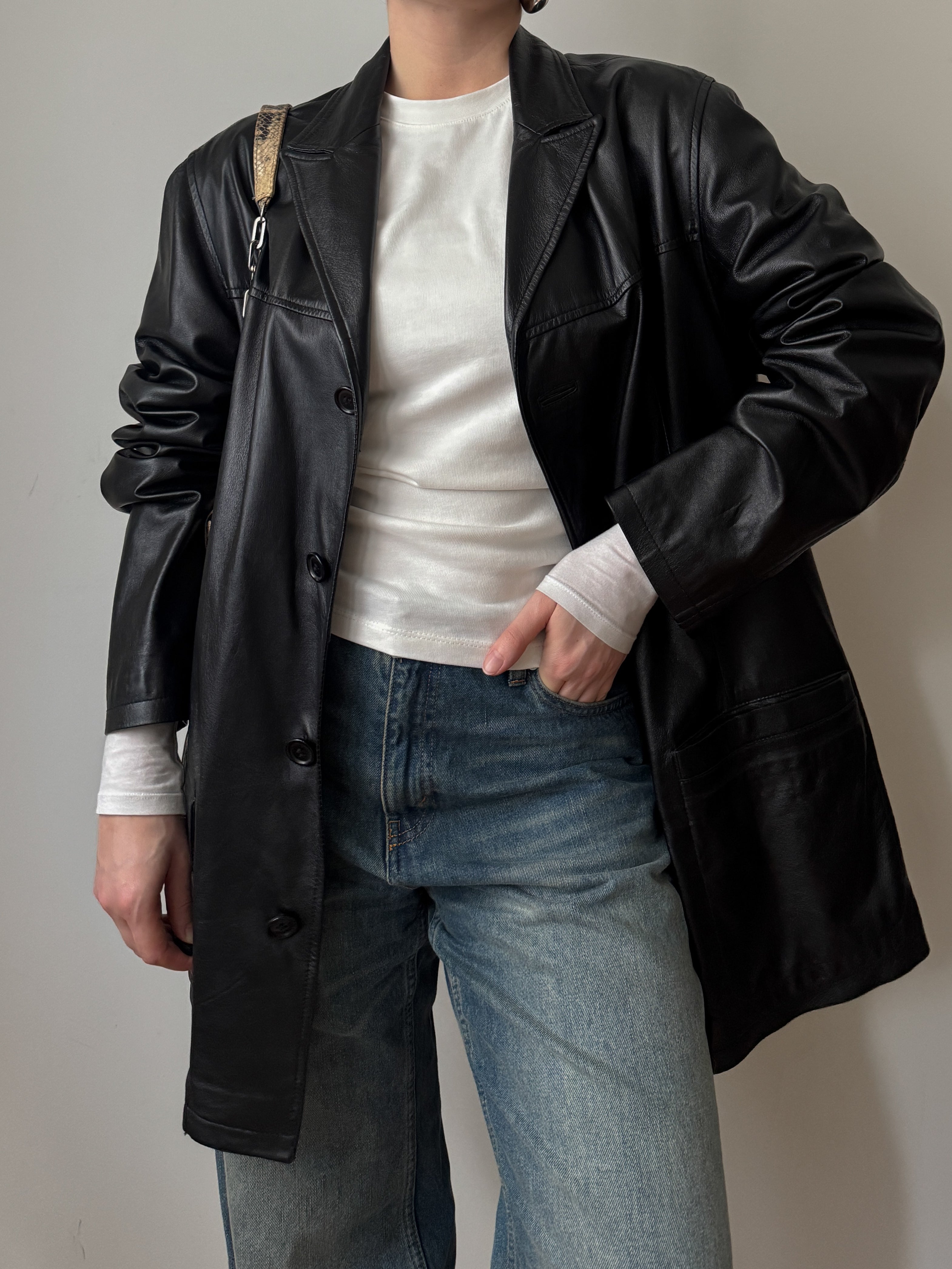 Real leather black jacket