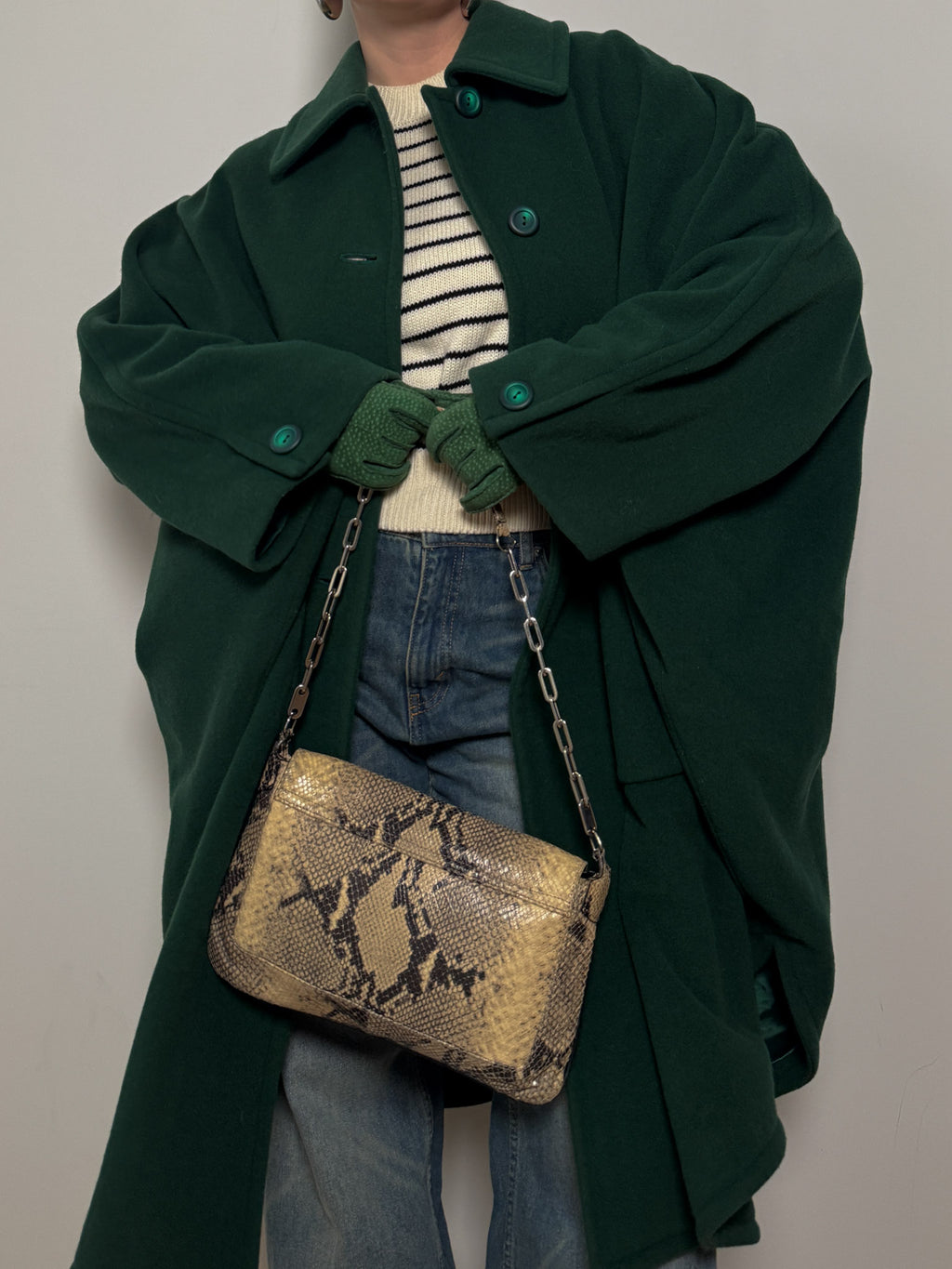 Pure wool green cloak