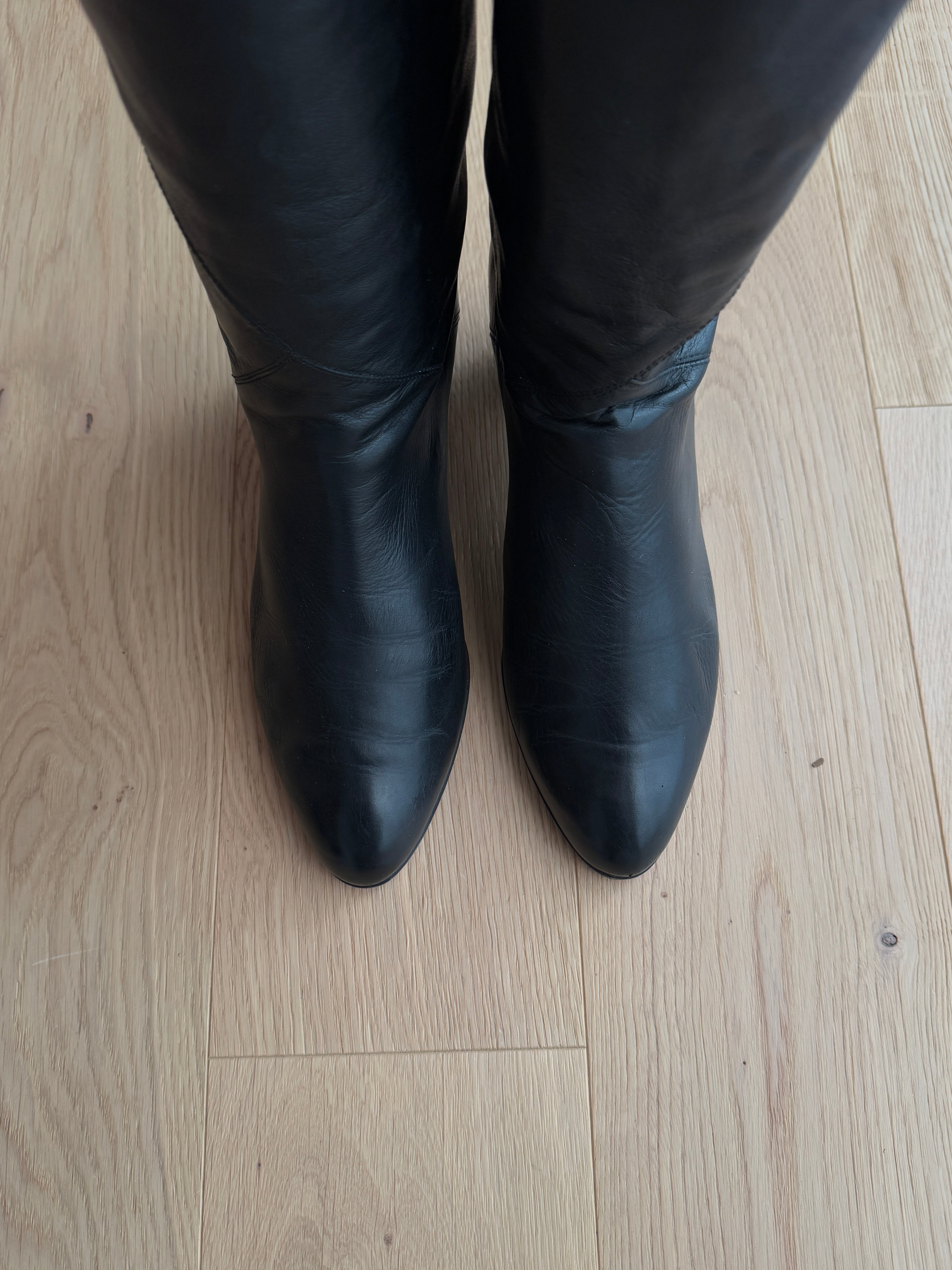 Real leather black boots