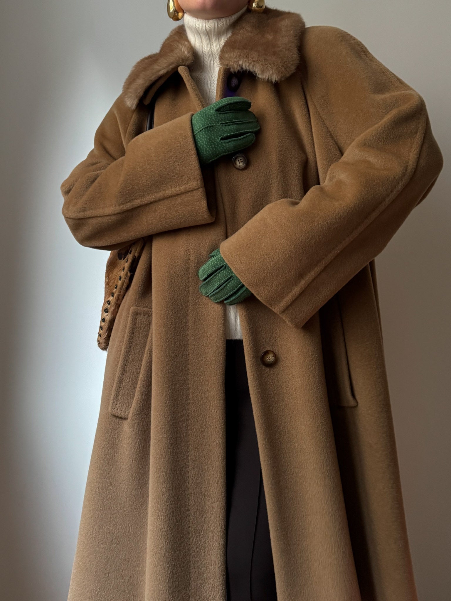 Pure wool camel coat