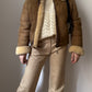 Real shearling caramel bomber