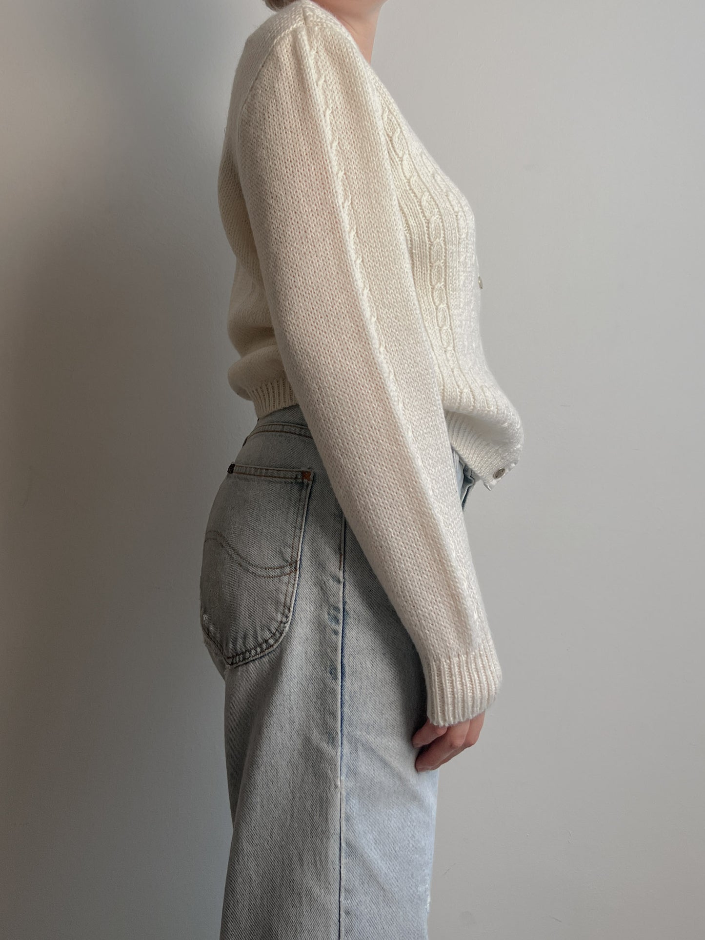 Pure wool ivory cardigan