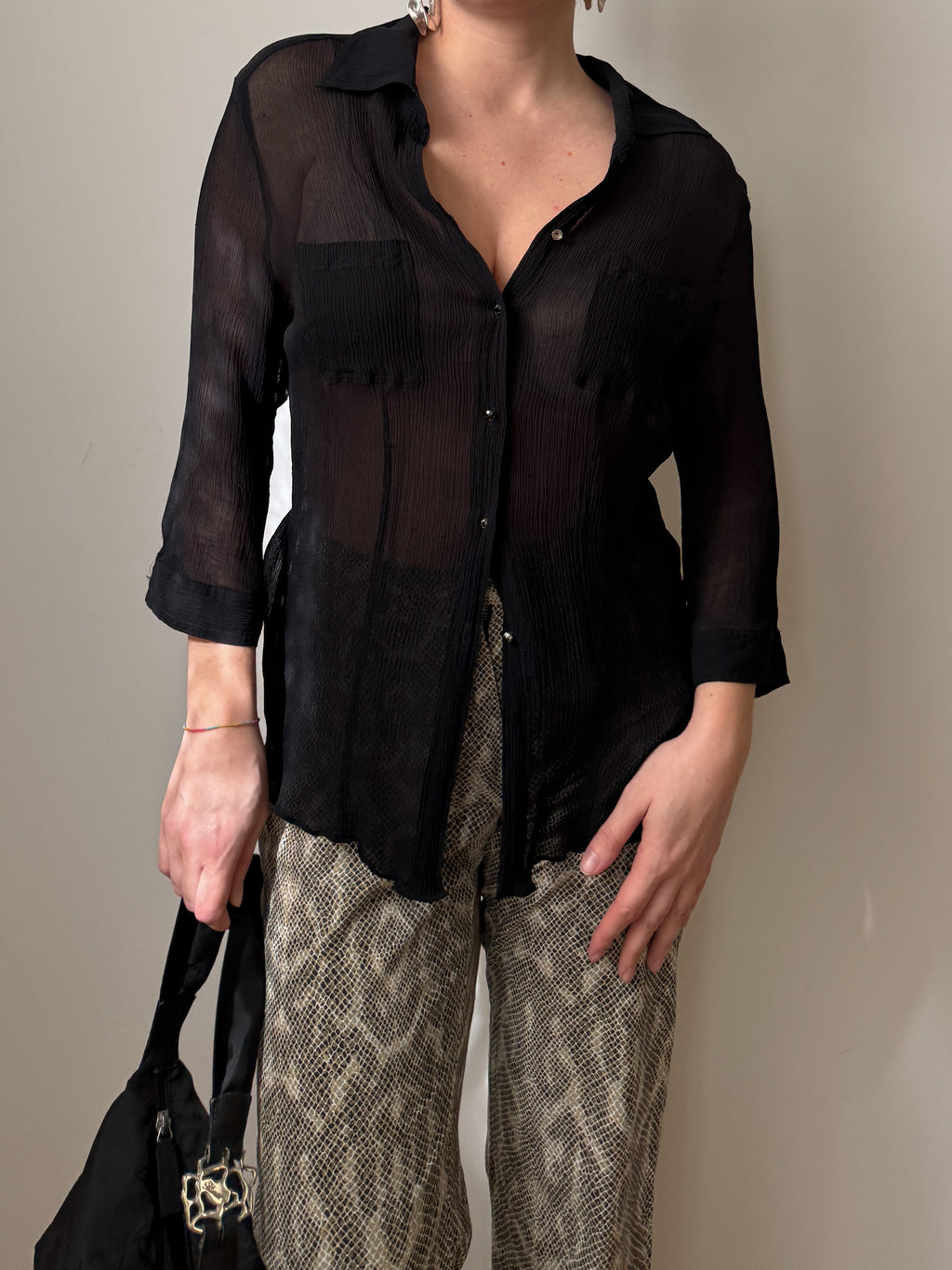 Pure silk black blouse