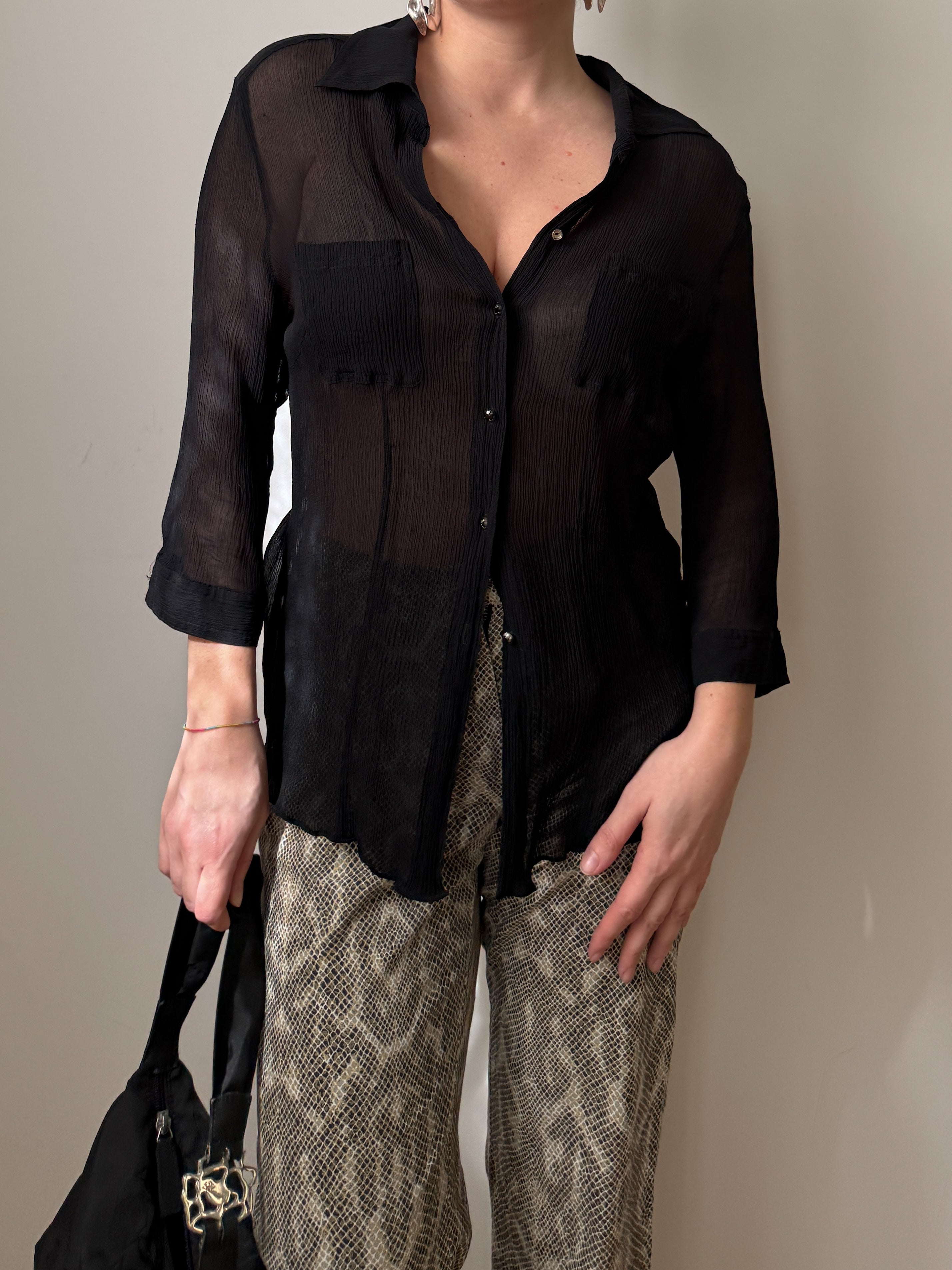 Pure silk black blouse