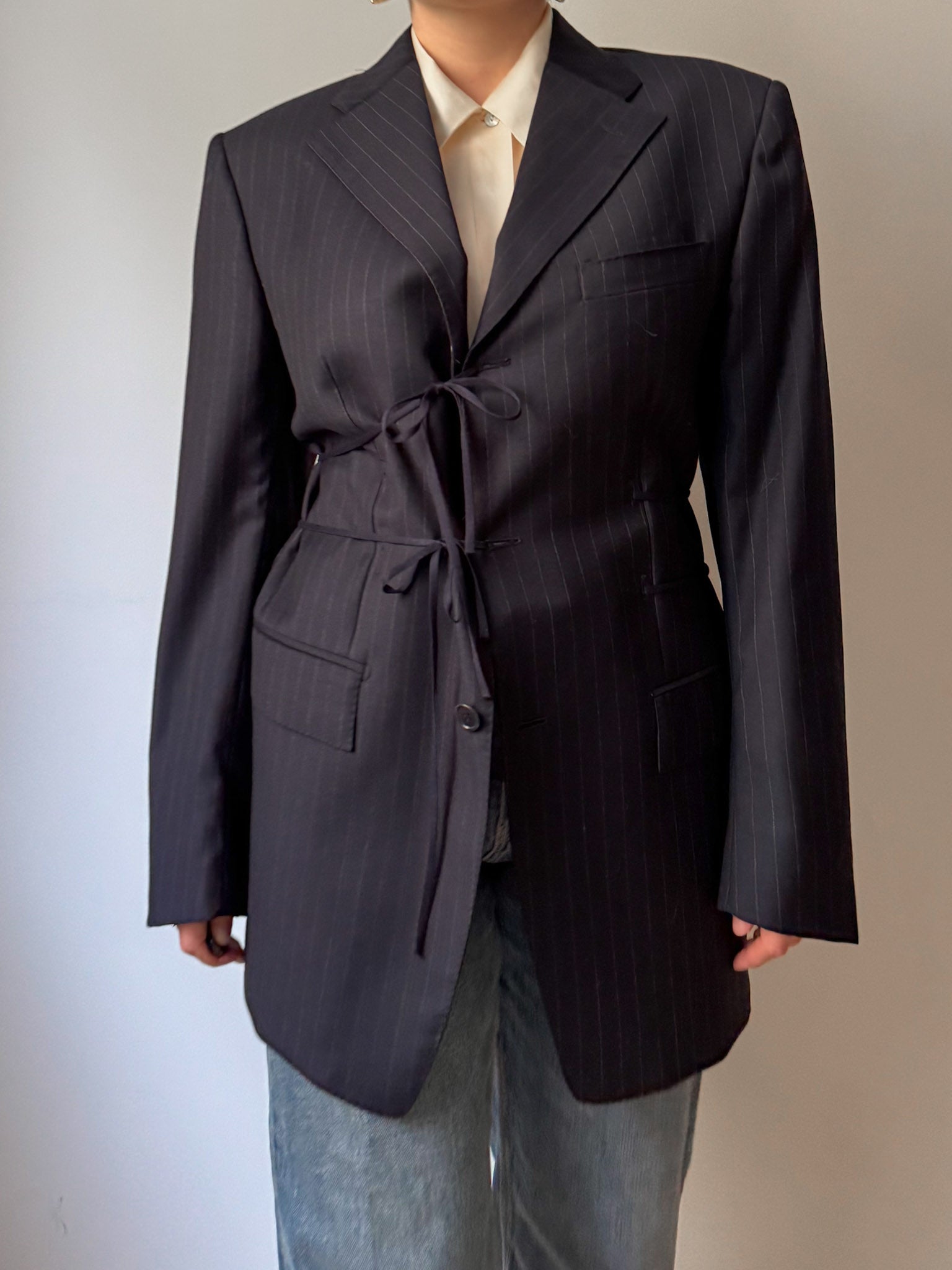 Brando pinstriped blue blazer