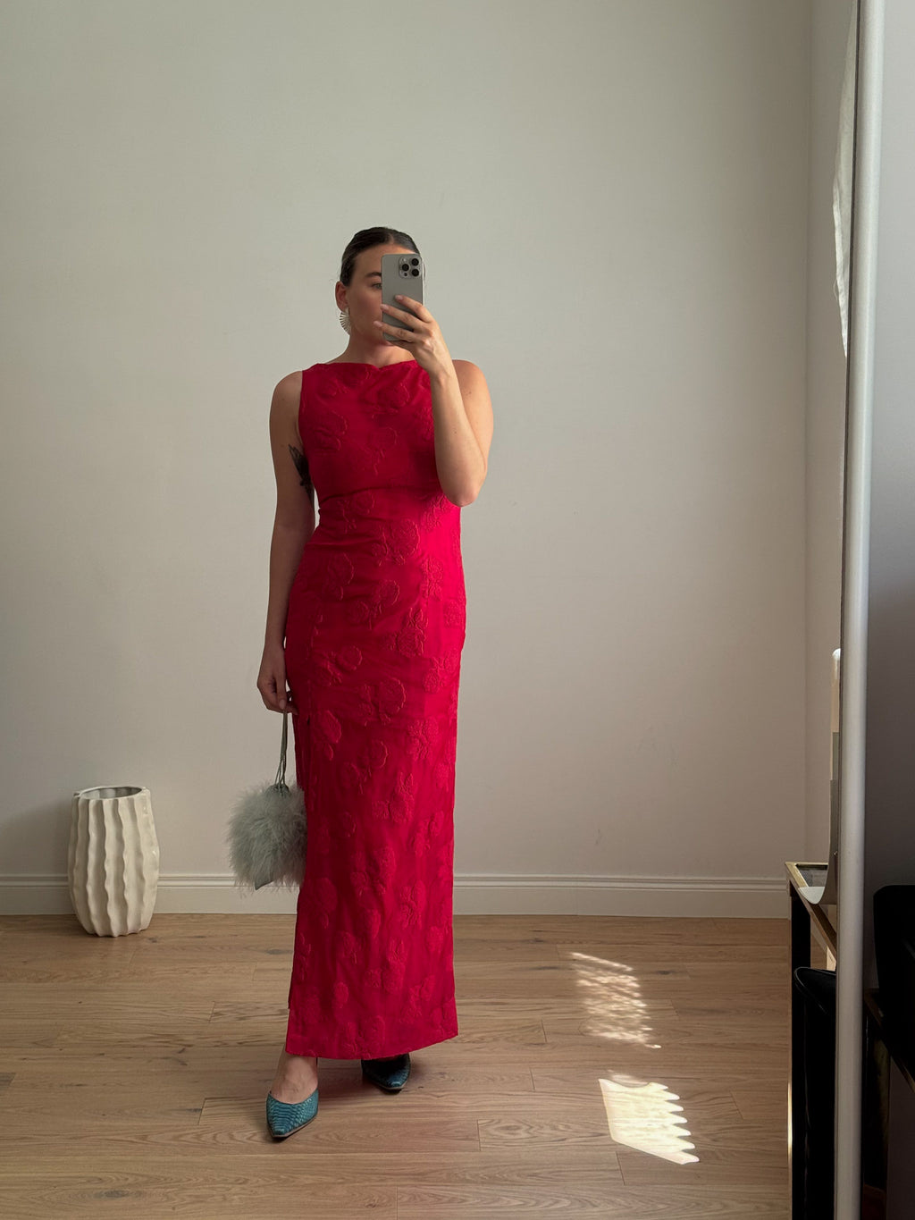 Embroidered strawberry dress