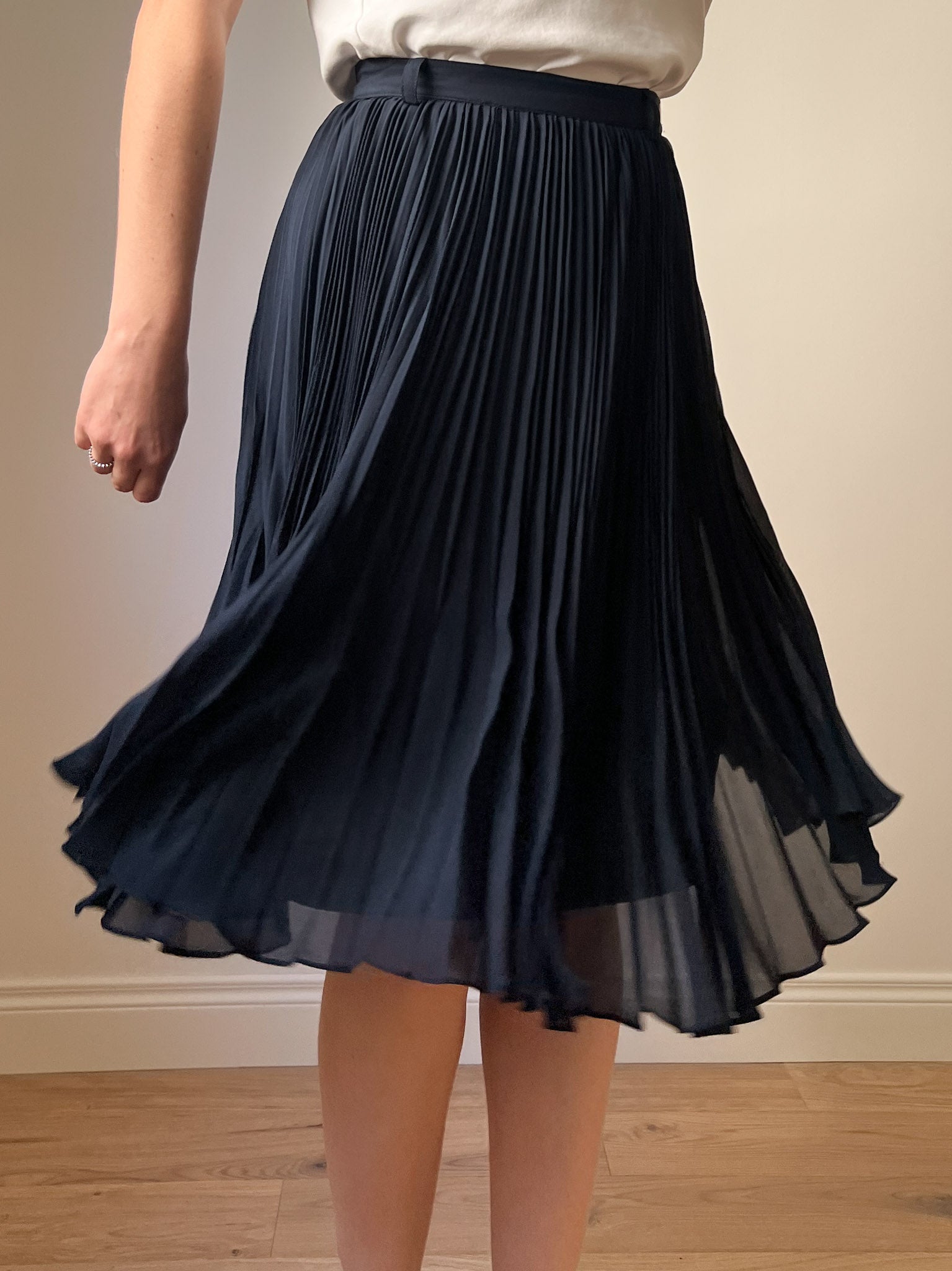 Aspesi pure silk blue skirt