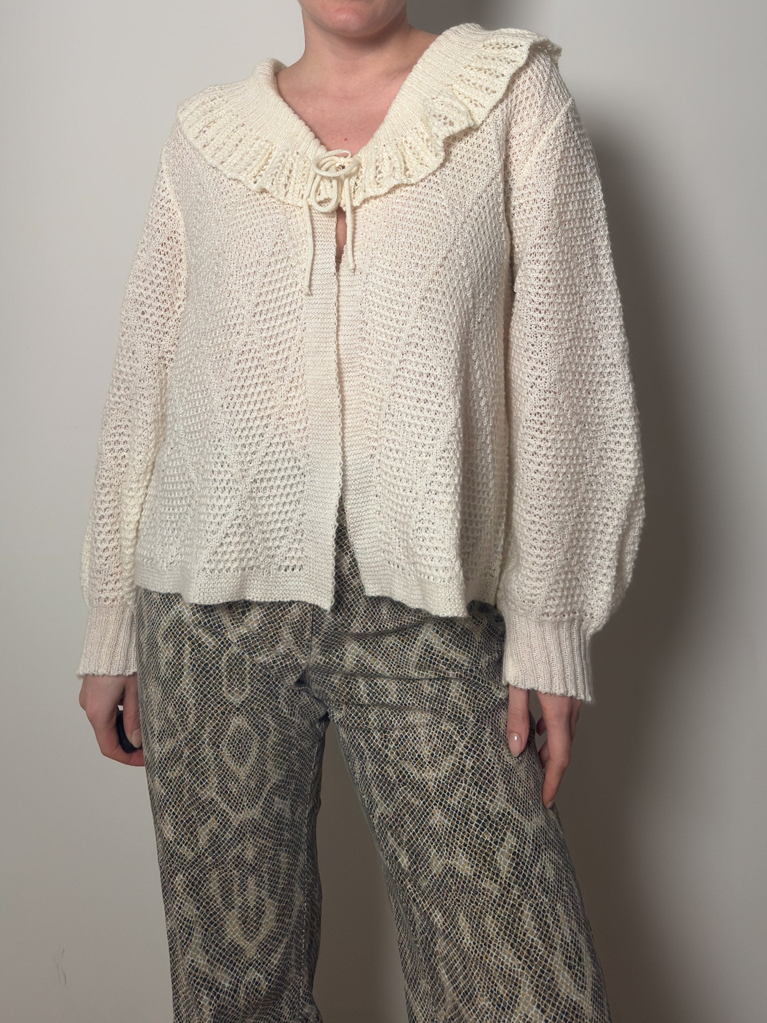 Wool blend ivory cardigan