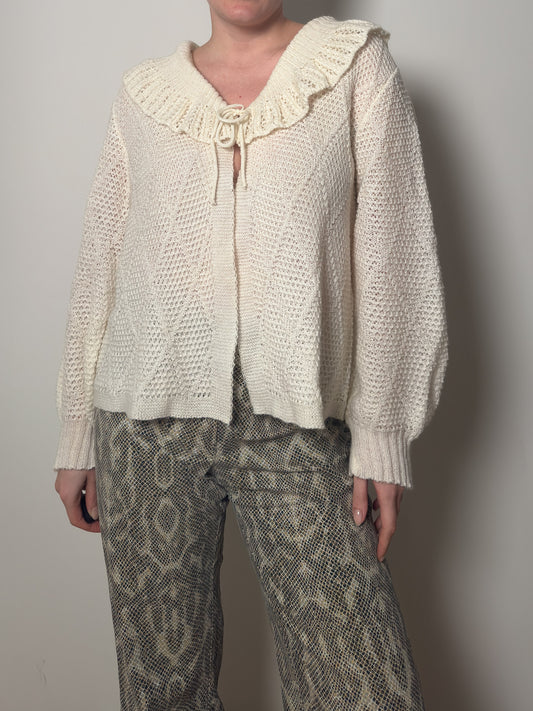 Wool blend ivory cardigan