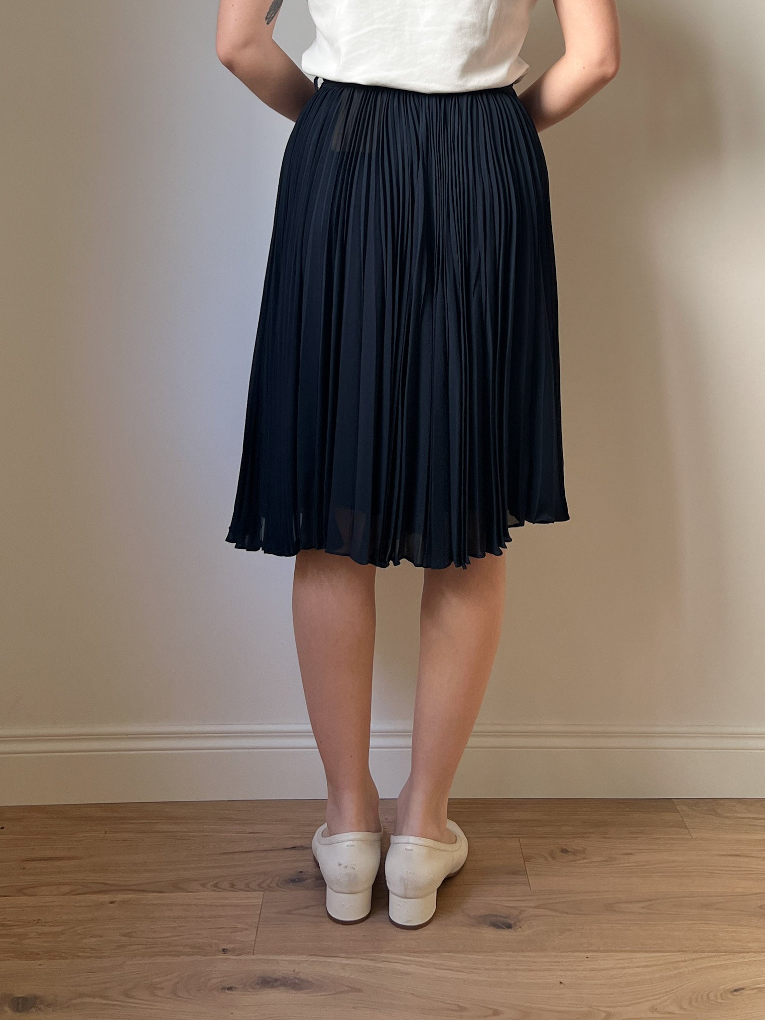 Aspesi pure silk blue skirt