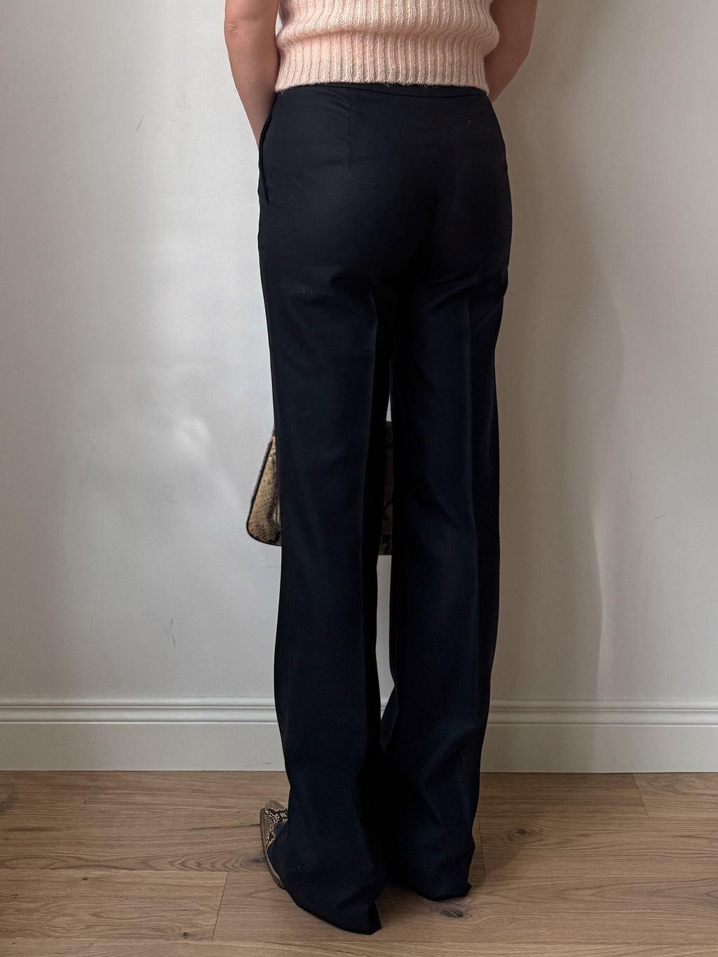 Max Mara wool and silk blue pants