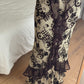 Rouches brown and sand long skirt