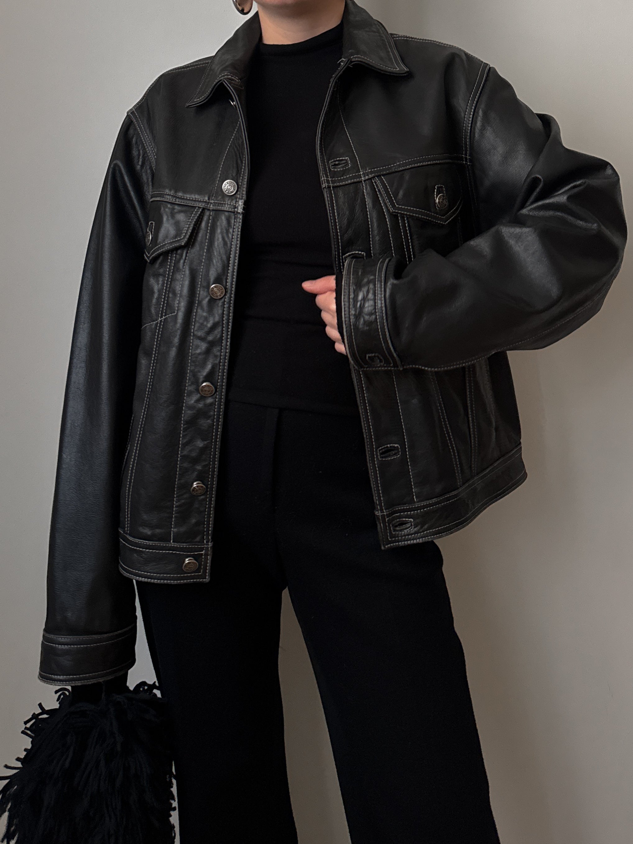 Real leather black jacket