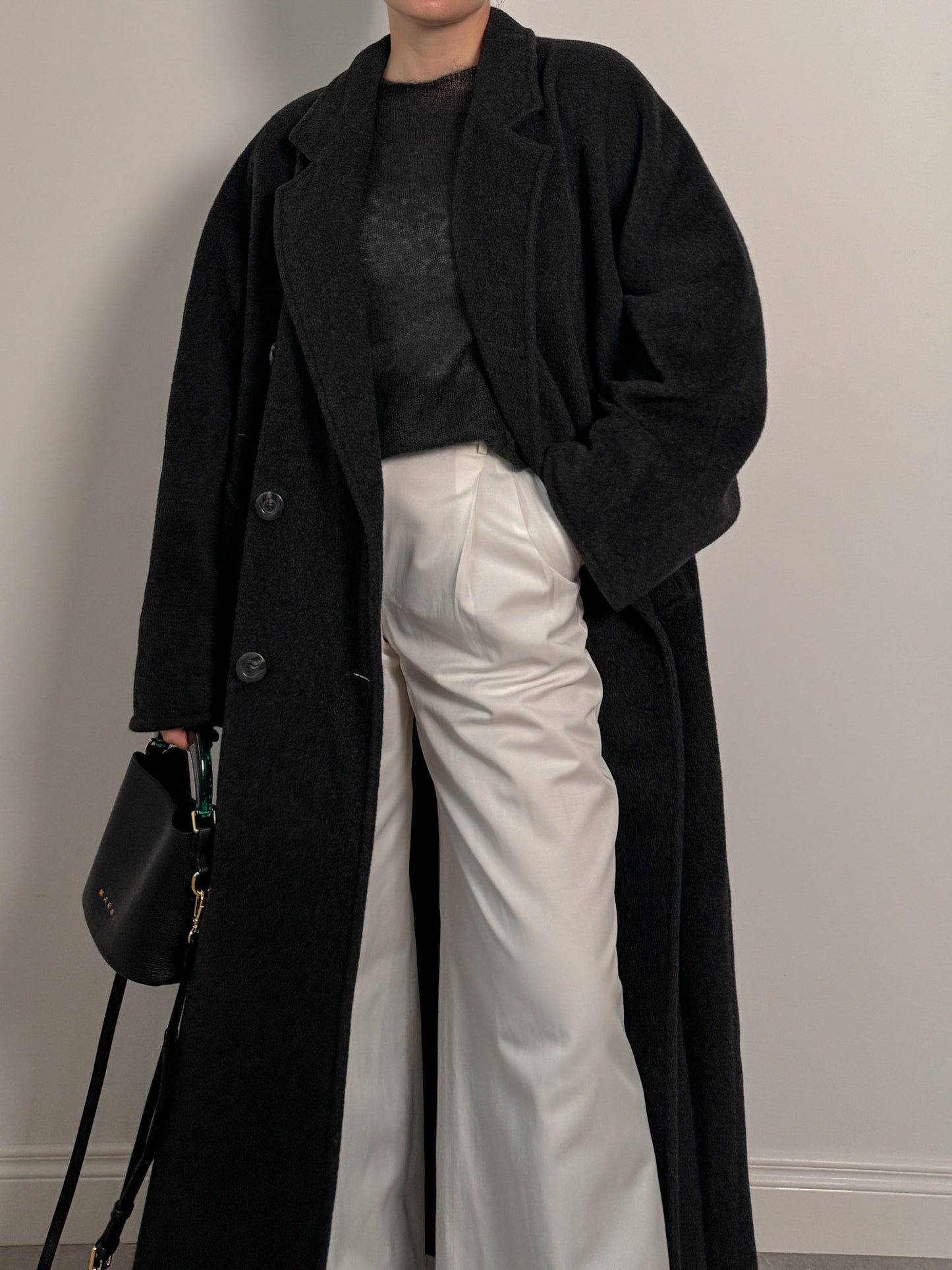 Persona wool and cashmere anthracite coat