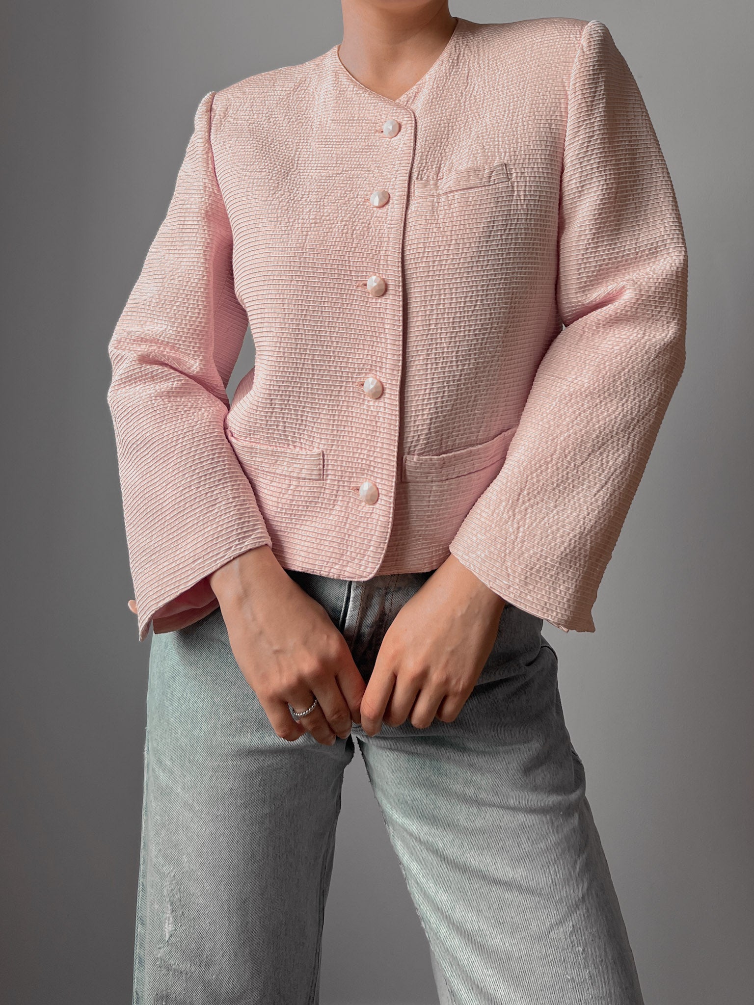 Tailored pink jacket