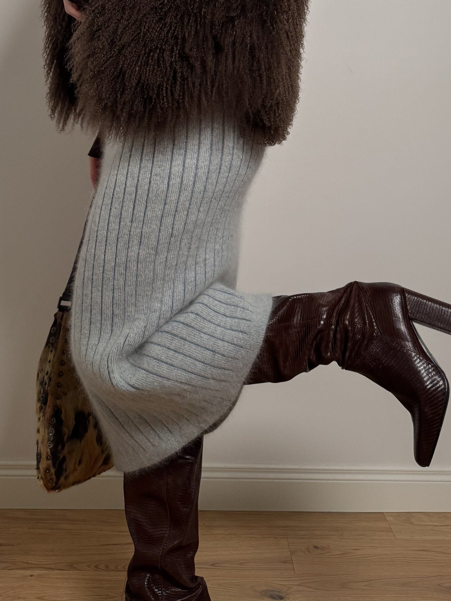 Wool and angora sky skirt