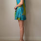 Pure silk sky and green mini dress