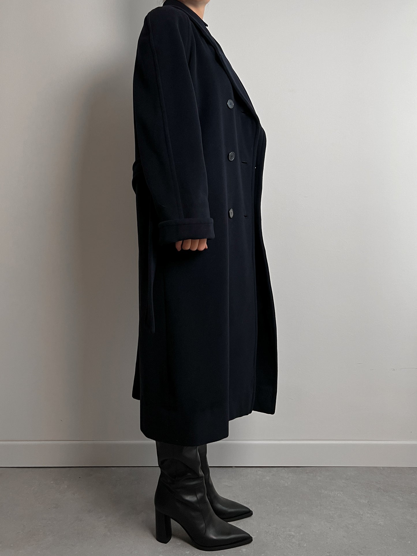 Pure wool blue long coat