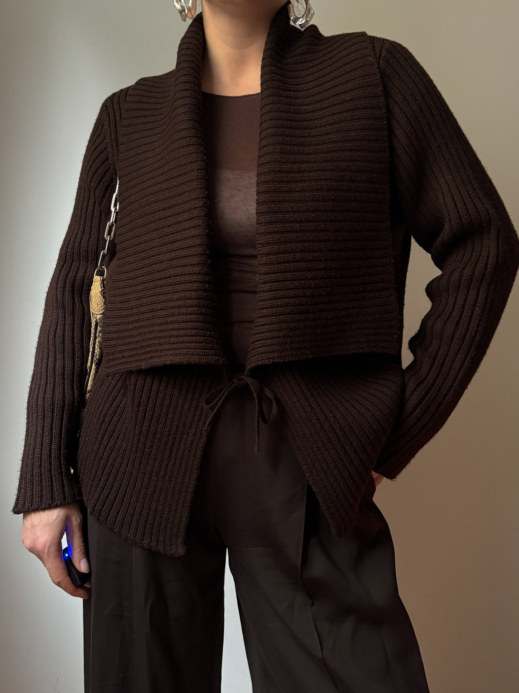 Pure wool brown cardigan