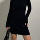 Pure wool black turtleneck dress